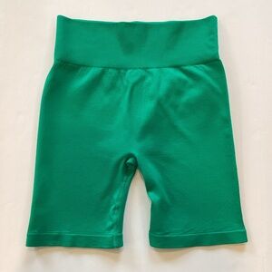 90 Degree by Reflex Green Ribbed Bike Shorts Size X-Large